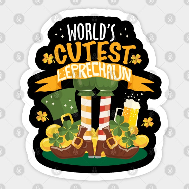 World's Cutest Leprechaun St. Patrick's Day Funny T-shirt Sticker by BadDesignCo